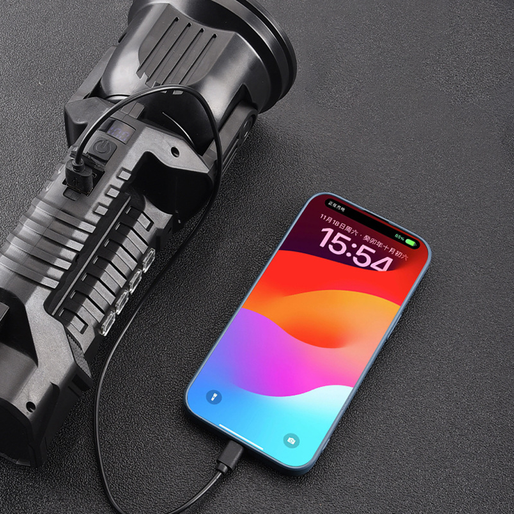 Lampe Torche LED rechargeable 6000 lumens super lumineuse 4 modes IPX5 étanche 4