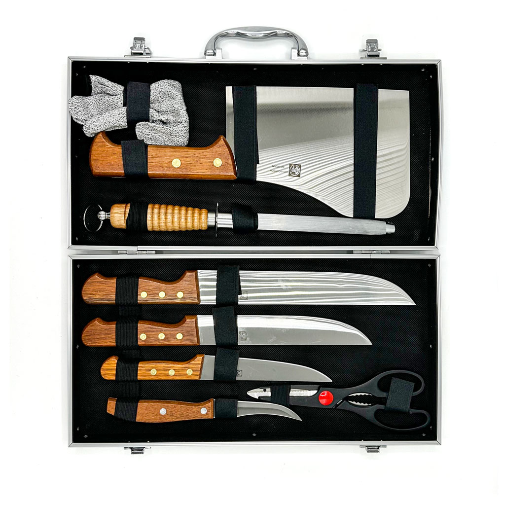 Mallette Professionnelle de Cout-eaux Manche en Bois et Accessoires – حقيبة سكاكين إحترافية 5