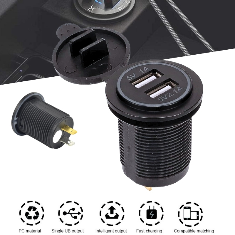 Chargeur de voiture étanche à la poussière, prise de courant USB pour voiture, 5V 1