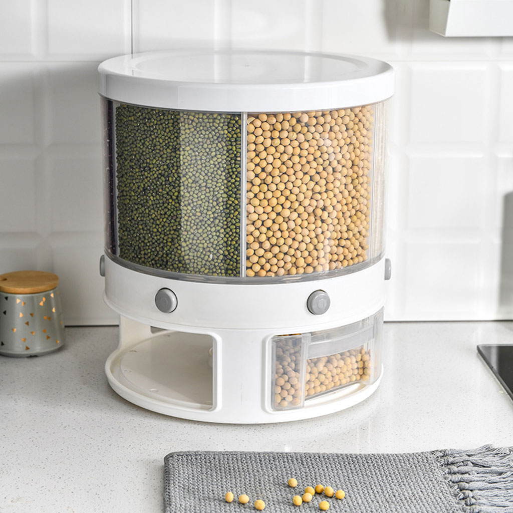 Distributeur de nourriture e récipient de stockage de céréales rotatif - حامل حبوب قابل للدوران 3