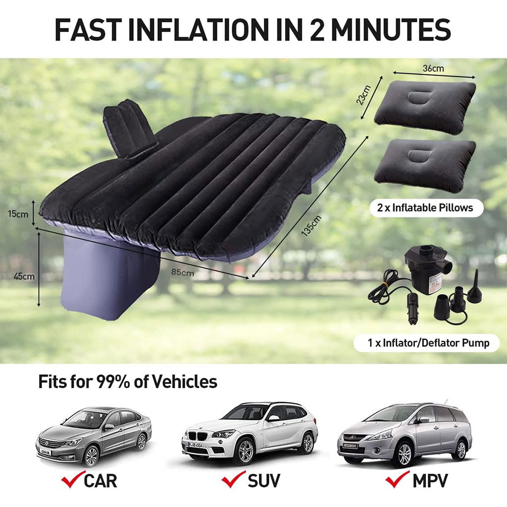 Lariz Matelas Gonflable Pour Voiture Avec Pompe 135x88x45 cm 61002 - فرشة قابلة للنفخ لسيارات 3