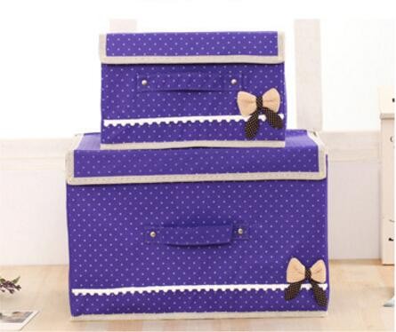 Pack 2 Coffre de Rangement Pliable Pour Vêtements en Tissu de lin de coton 3