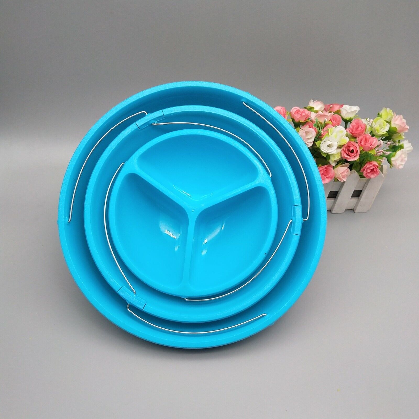 Bol torsadé pliable à 3 niveaux pour les trempettes et les bonbons 7