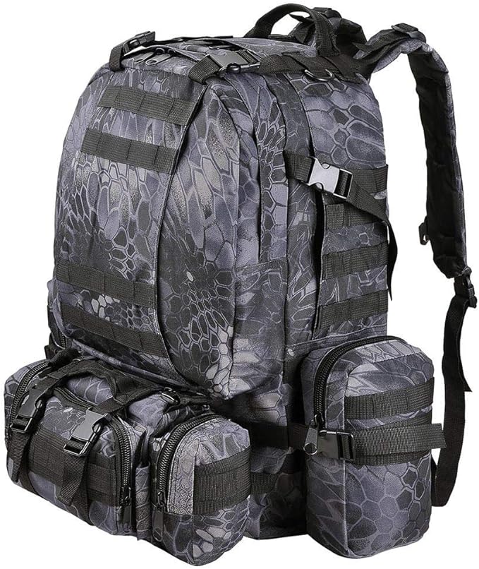 Sac à dos Camouflage Black Python 4en1 tactique 50l militaire 5