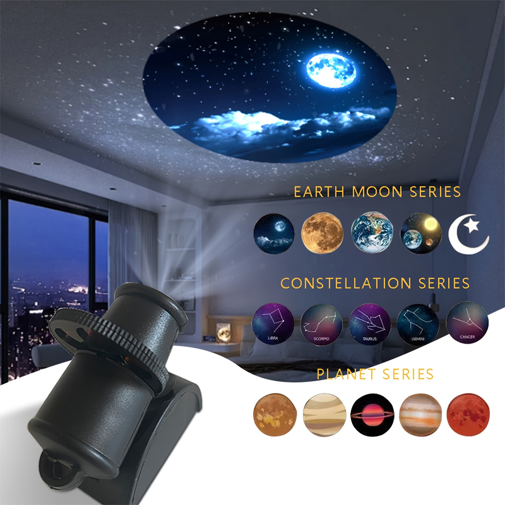 Lampe de projection de ciel étoilé avec 15 motifs - مصباح عرض القمر 1