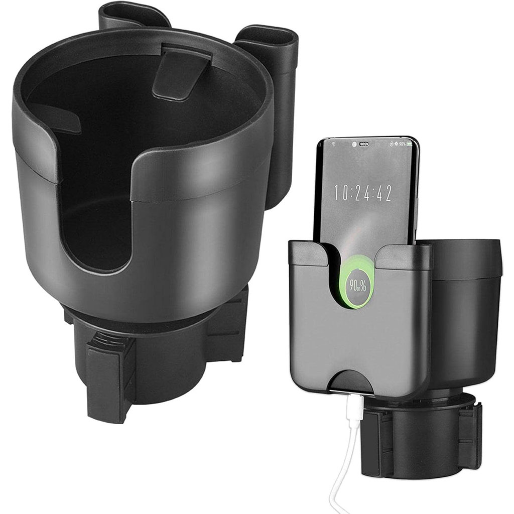 Porte Gobelet et support de chargement de téléphone pour voiture 2en1 3