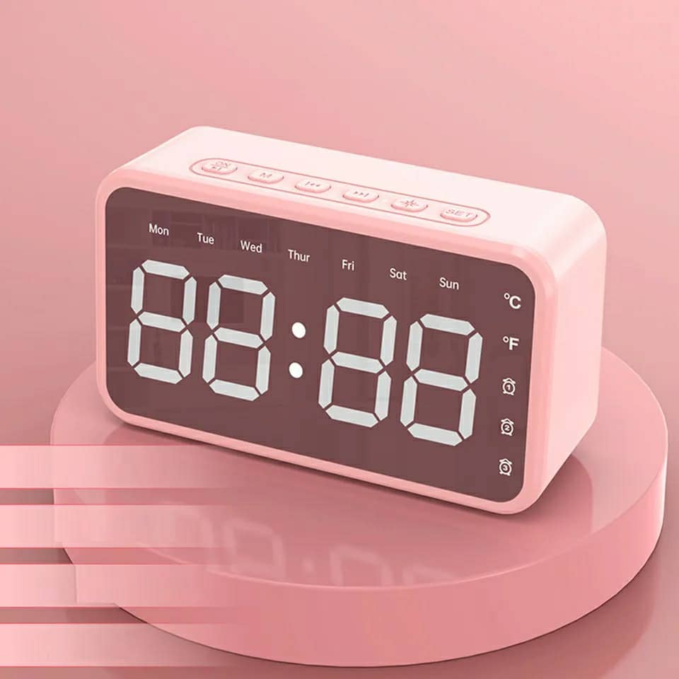 Réveil intelligente sans fil Bluetooth haut-parleur LED FM,AUX ,TF 2