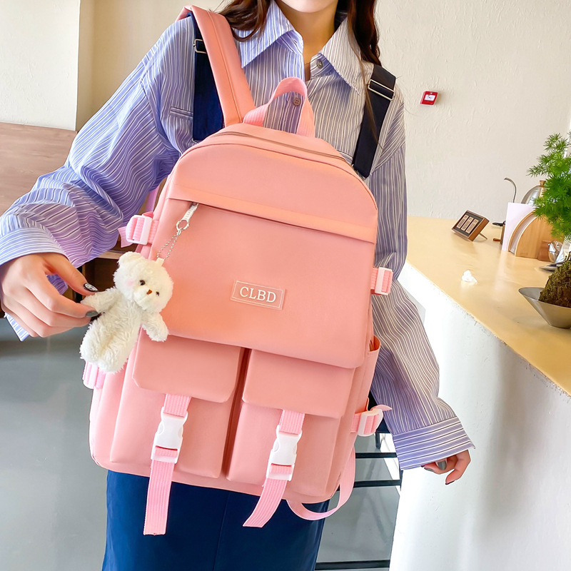 Ensemble de sacs d’école Kawai pour adolescents 5Pcs CLBD V2 Rose – محفظة 5 قطع كاواي وردي 3
