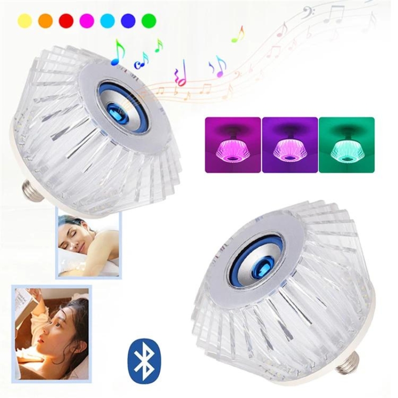 Ampoule musicale LED haut-parleur intégré Crystal Avec Bluetooth et télécommande 24W 4