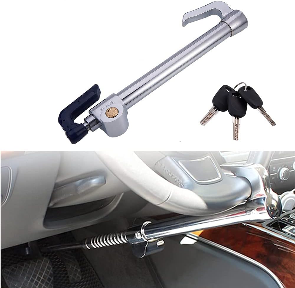 Serrure antivol Standard de frein et volant rétractable double crochet En Acier Inoxydable - قفل مضاد للسرقة فرامل وعجلة قيادة من الفولاذ المقاوم للصدأ 7