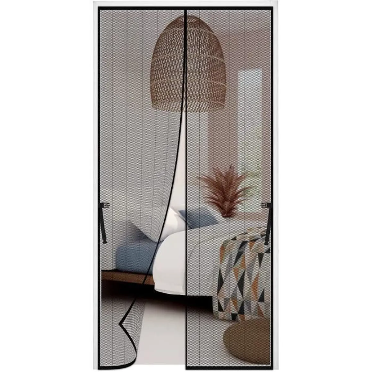 Moustiquaire rideau pour porte avec fermeture magnétique 100x210cm 8
