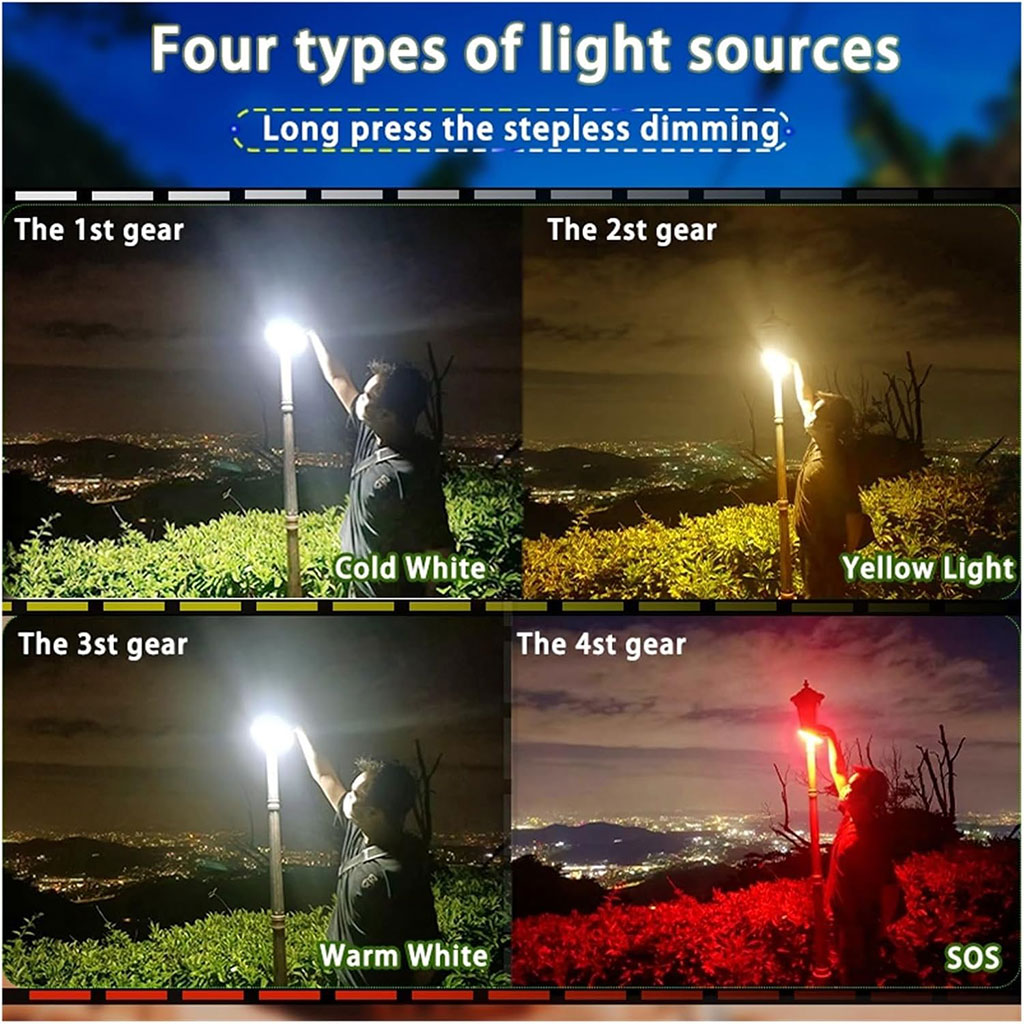 Lampe Camping 13000mAh 4000LM Ultraclair avec Power Bank - مصباح تخييم مع باور بانك 7