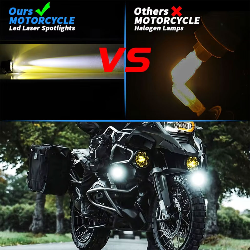 Paire de Phares Additionnels LED pour Moto - Projecteurs Anti-Brouillard 2Pcs - مصابيح دراجة نارية 3