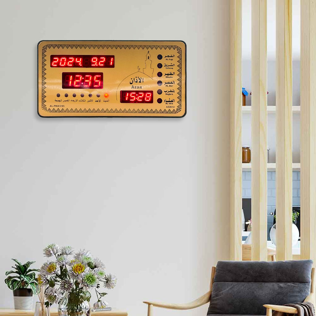 Horloge Islamic Digitale LED avec Heures de Prière AZ2012 - ساعة رقمية إلكترونية لمواقيت الصلاة 3