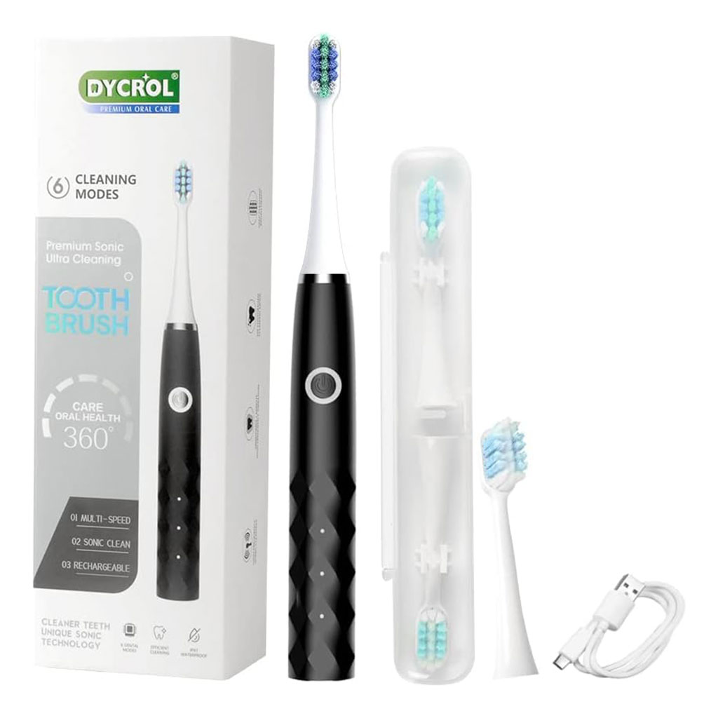 Brosse à dents électrique sonique 6 modes réglables avec 4 têtes - فرشاة أسنان 1