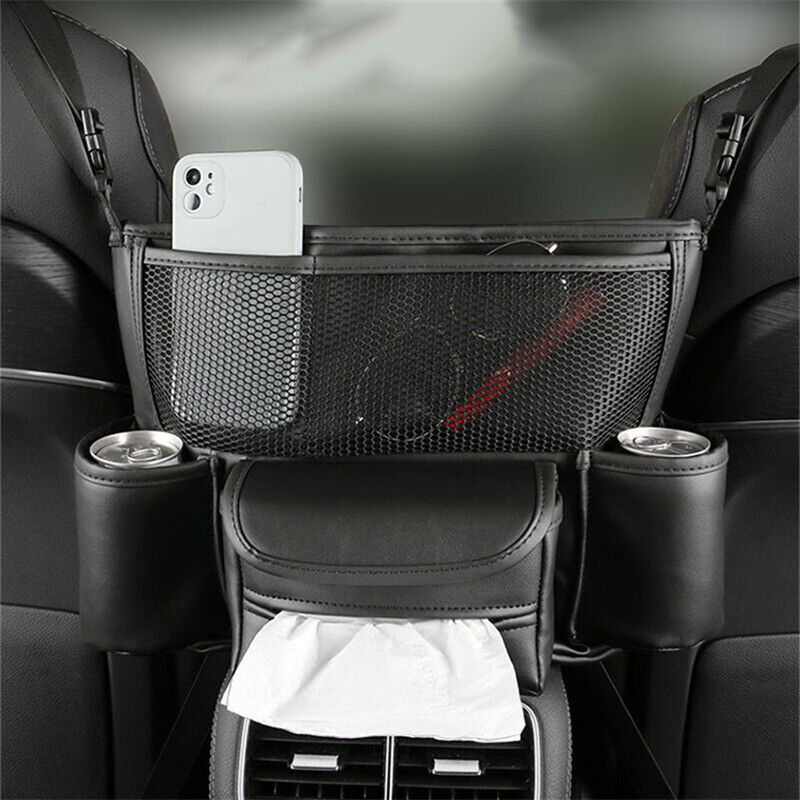 Sac de rangement central en cuir pour siège avant de voiture 3