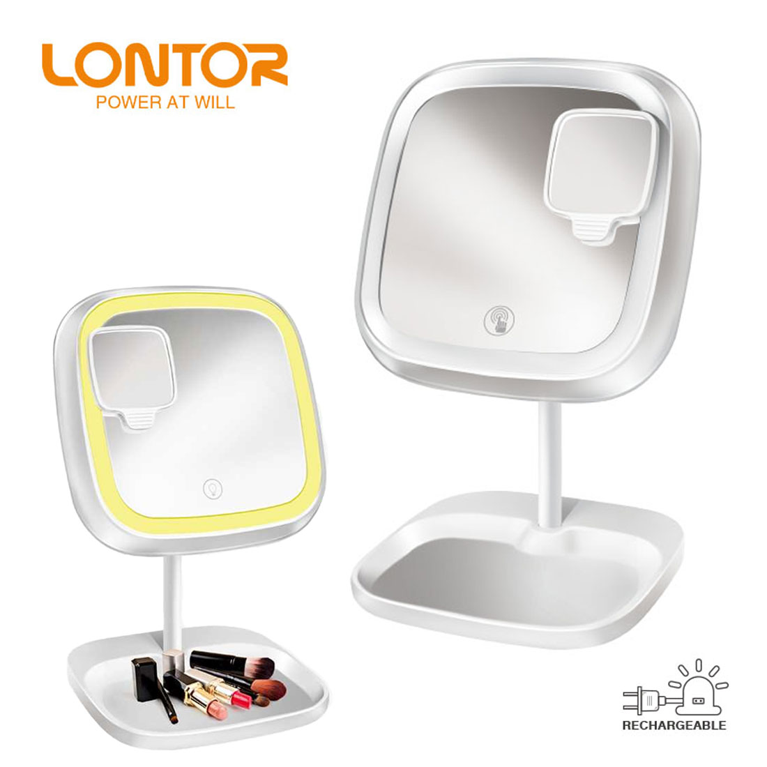 Lontor Lampe Miroir De Maquillage Avec Eclairage Rechargeable 1
