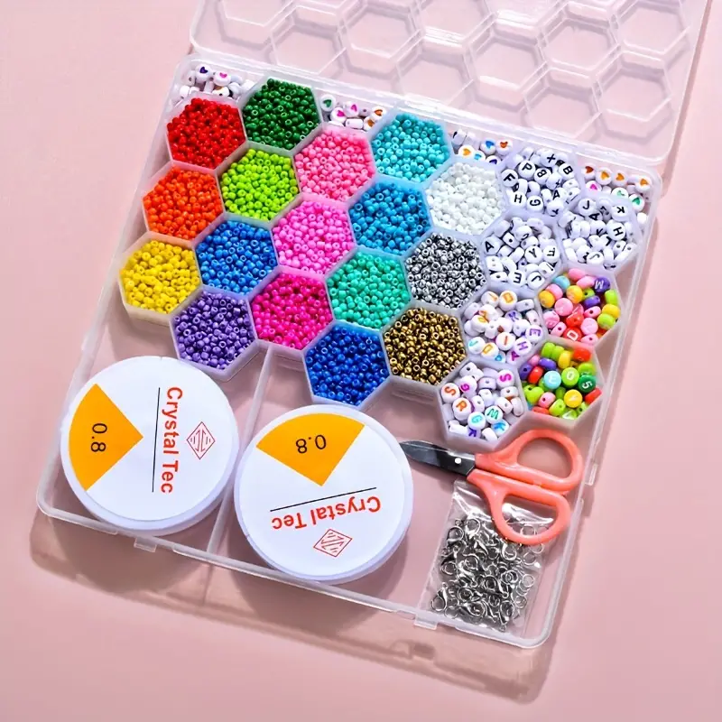 Ensemble de fabrication de bijoux Pour enfant 24 grilles en forme de ruche d'abeille 4