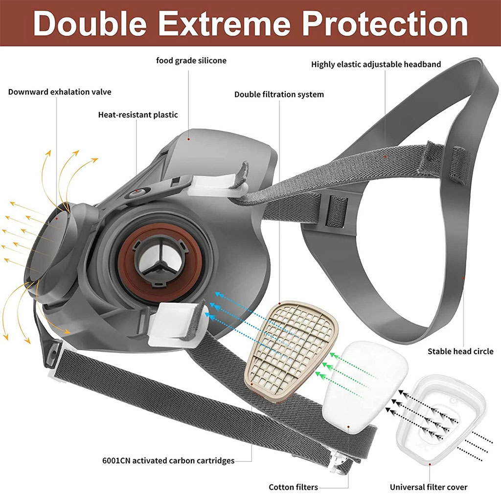 Masque respiratoire pour enlever la peinture au plomb - قناع تنفس للحرفيين 5