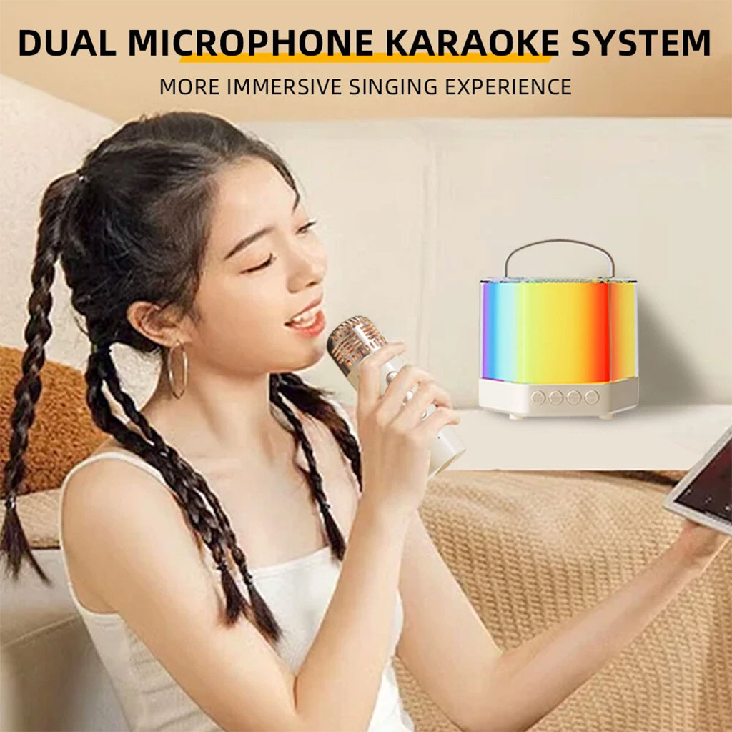 Enceinte Karaoké avec éclairage RVB et microphones sans fil - مكبر صوت كاريوكي 3
