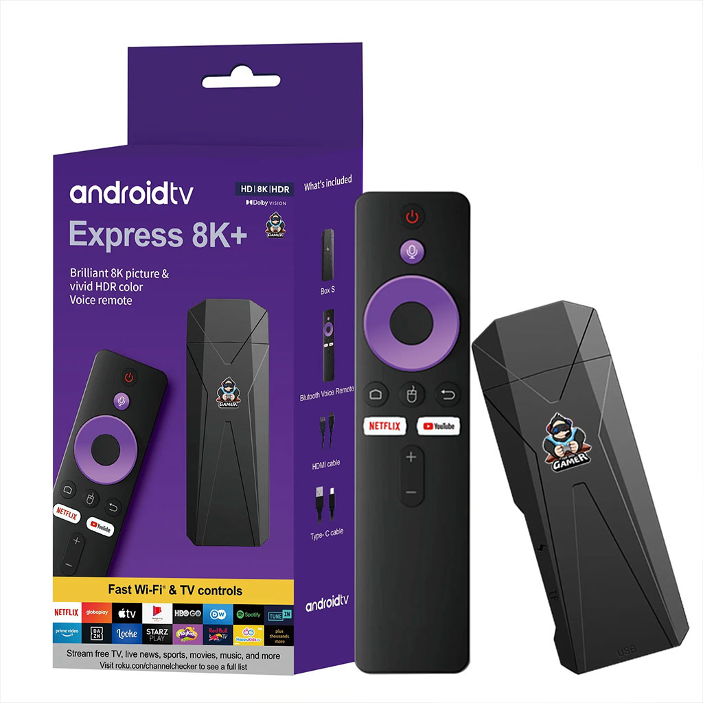 Express 8K+ Stick avec System Android 13 16-2GB - مشغل تلفاز أندرويد 4