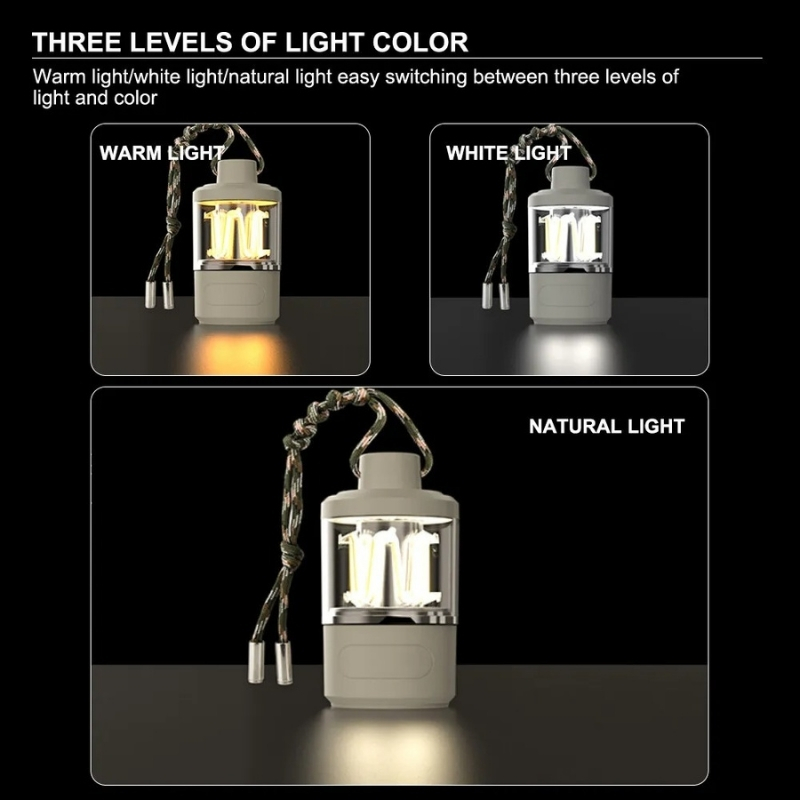 Lanterne Led Portable d'extérieur avec chargement de Type C, Power Bank, lampe de tente, fonction batterie externe 6