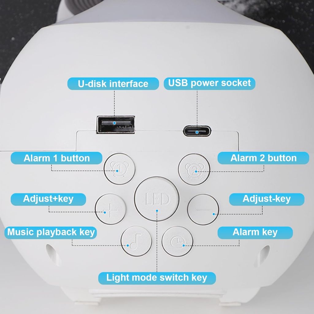 Réveil Émotionnel avec Veilleuse et Haut-Parleur Bluetooth – منبه مع ضوء ليلي ومكبر صوت بلوتوث 5
