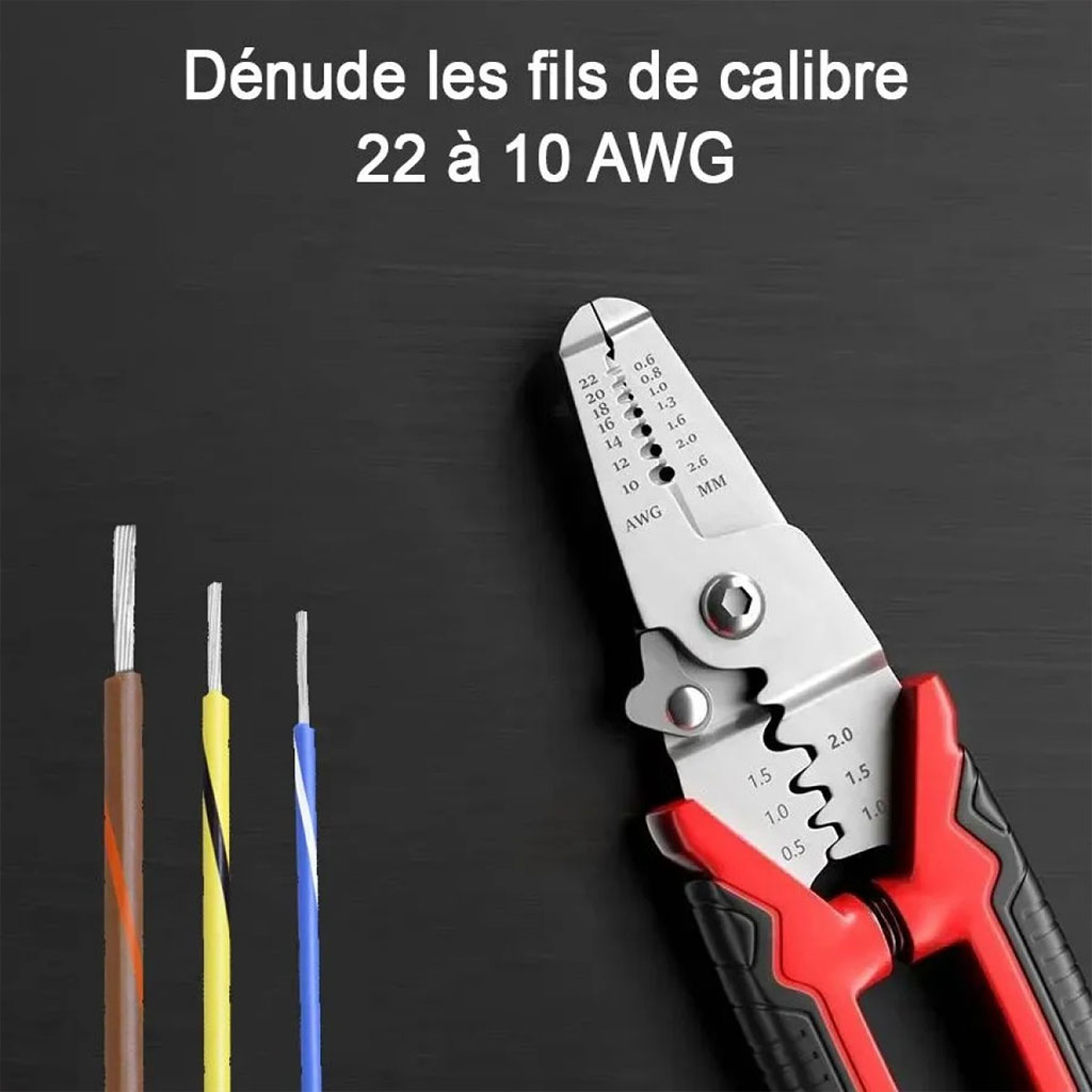Coffret de sertissage 3en1 avec cosses 22-10 AWG - 170 pièces pour l'électricien 2