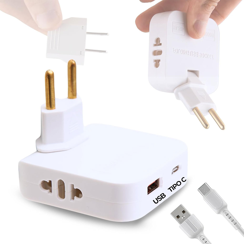 Pack 2 Multiprise Murale Plate Derrière Meuble avec USB - مقبس طاقة 7