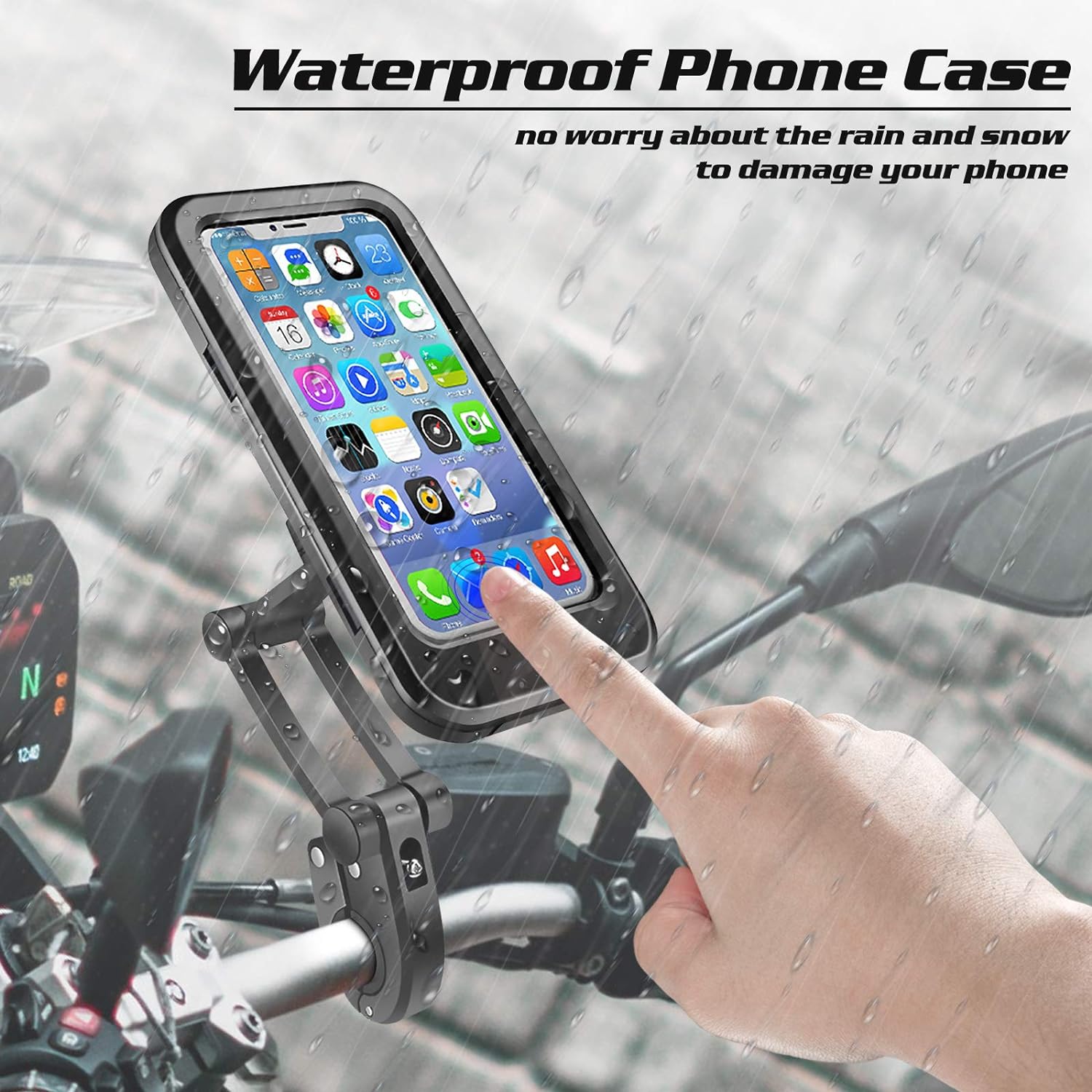 Support de téléphone portable étanche pour vélo moto réglable à 360 ° 7