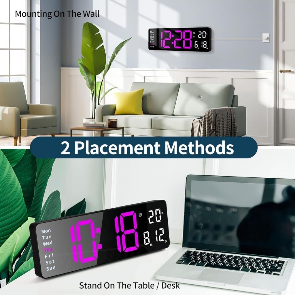 Horloge Numérique LED Murale et Table – ساعة رقمية 6