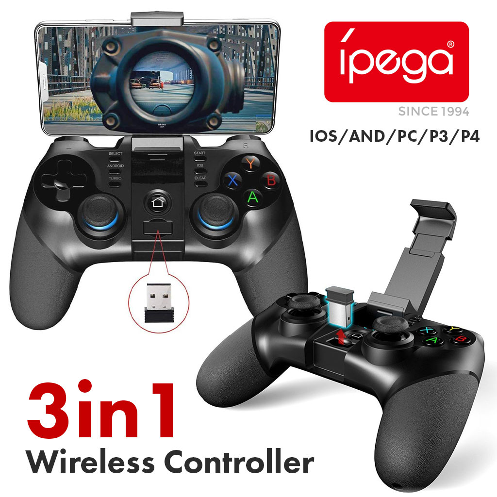 Manette de jeu sans fil IPEGA PG-9156 3en1 avec support téléphone - يد تحكم لاسلكية 1