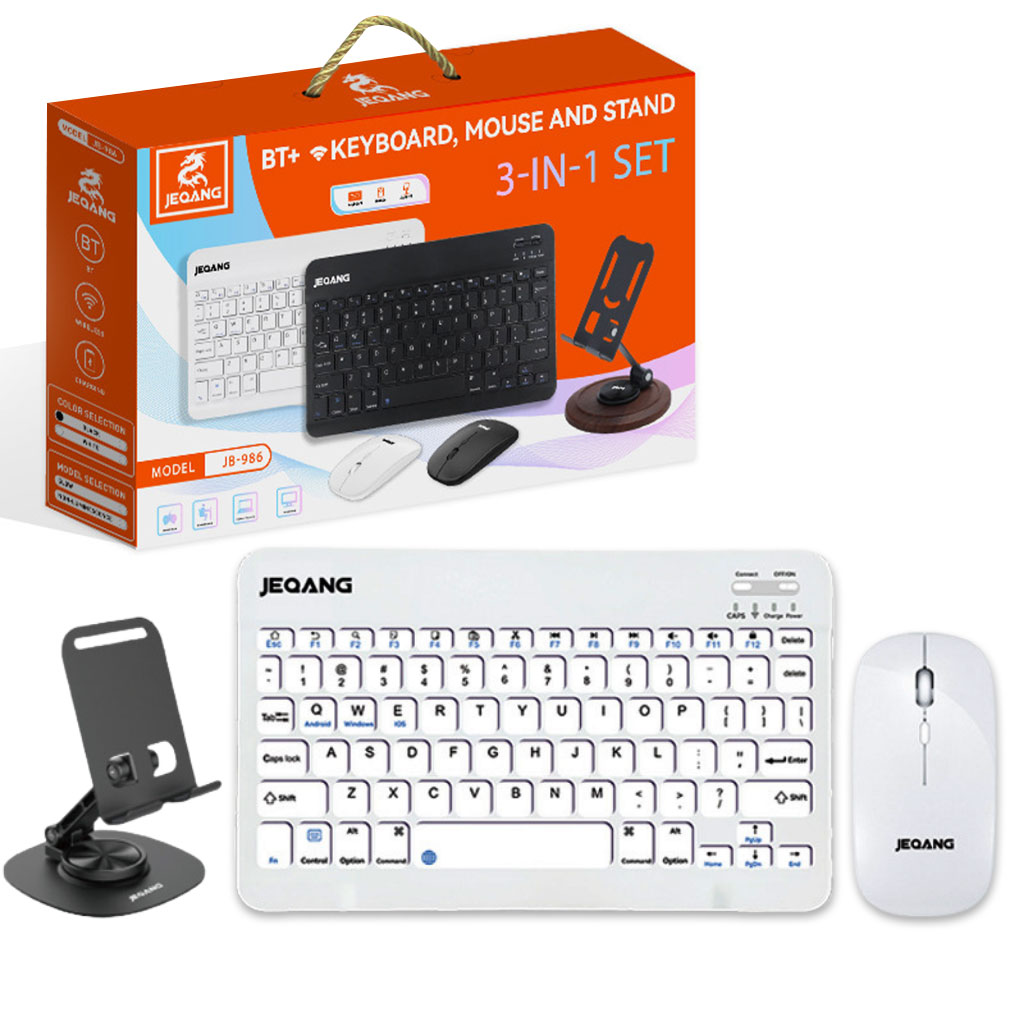Combo clavier et souris avec support de téléphone compatible ( windows + ios + android ) 1