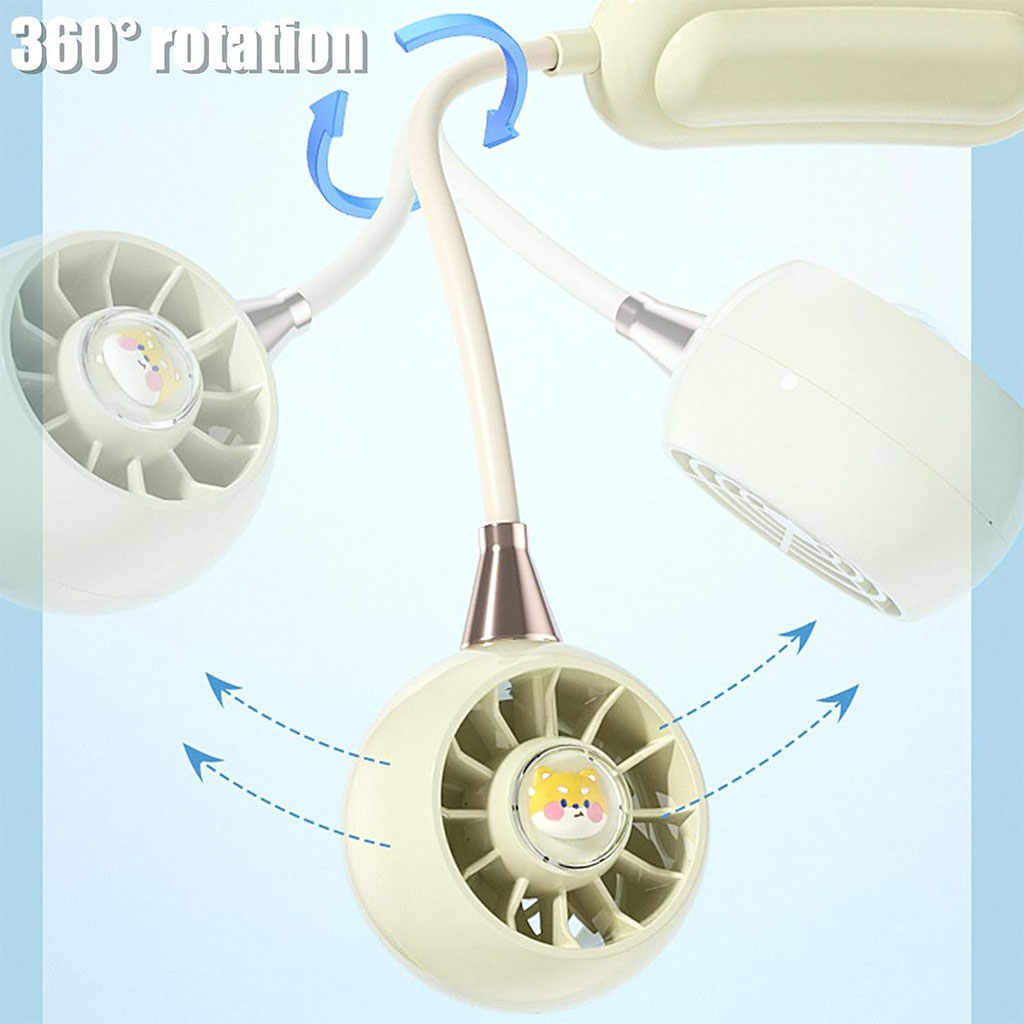 Ventilateur De Cou Rechargeable À 3 Vitesses DM68A - مروحة عنق 4