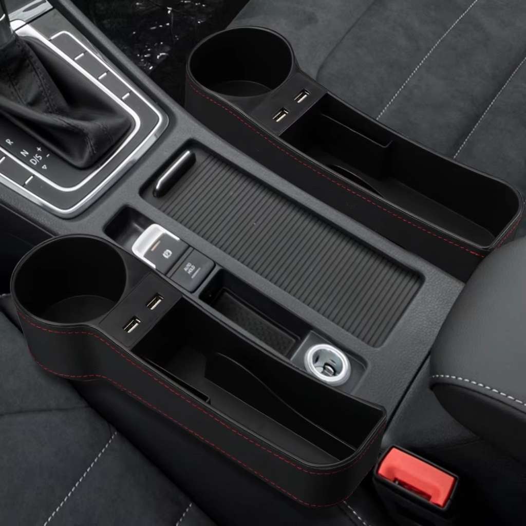 Organisateur Latéral de Console avec Chargeur USB et Porte-Gobelet – منظم جانبي لسيارة مع شاحن USB وحامل أكواب 5