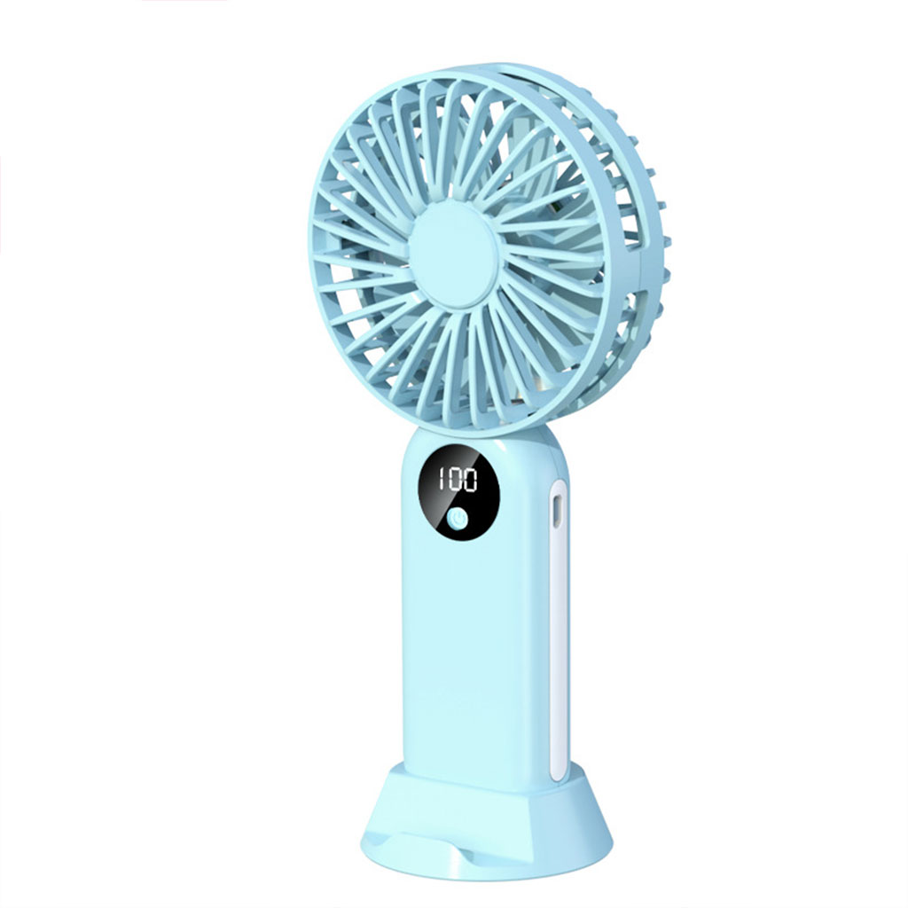 Mini ventilateur portable avec batterie 2400 mAh, léger, 3 vitesses, base mobile 8