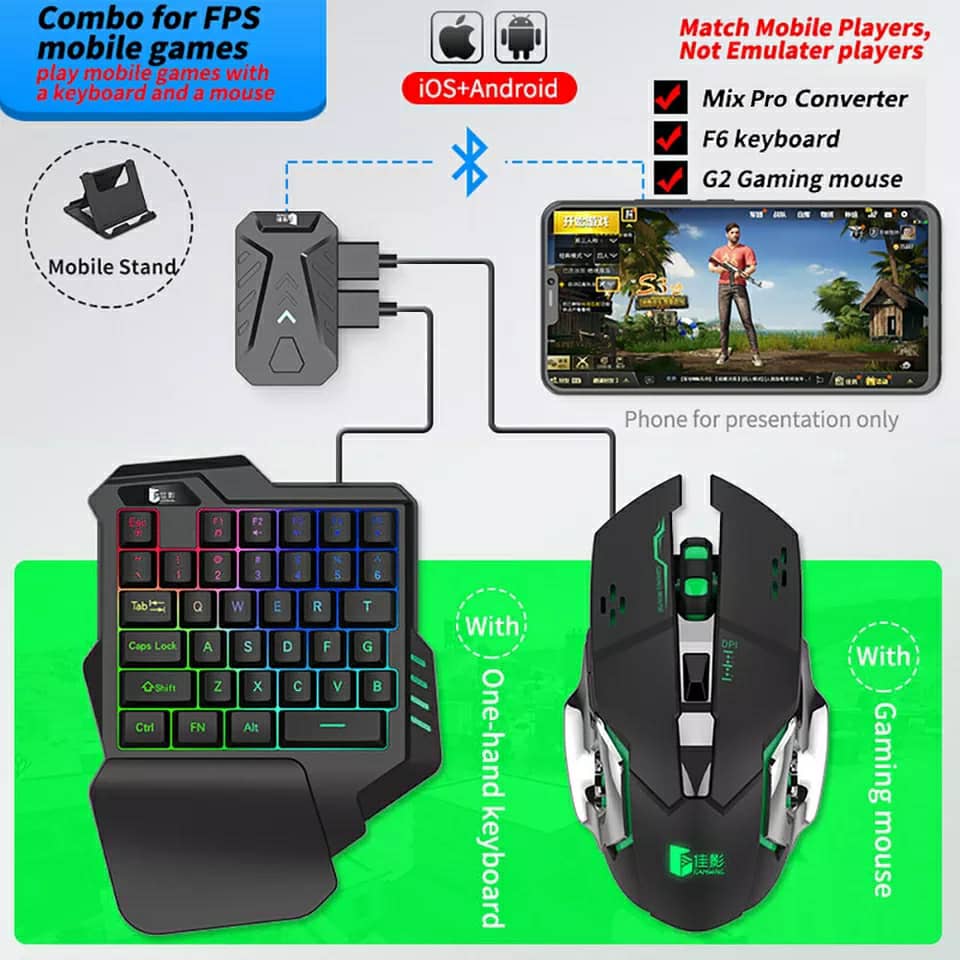 Mix Pro Clavier Souris 4en1 Pour smartphone Gaming PUBG-Fortnite 3