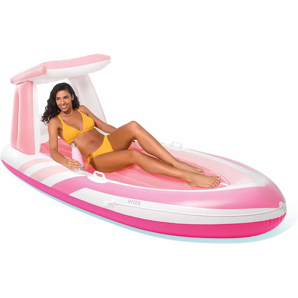 Matelas Gonflable Pink Paradise avec Toit et Porte-Gobelet Intex 57804EU - فرشة هوائية حجم كبير 3