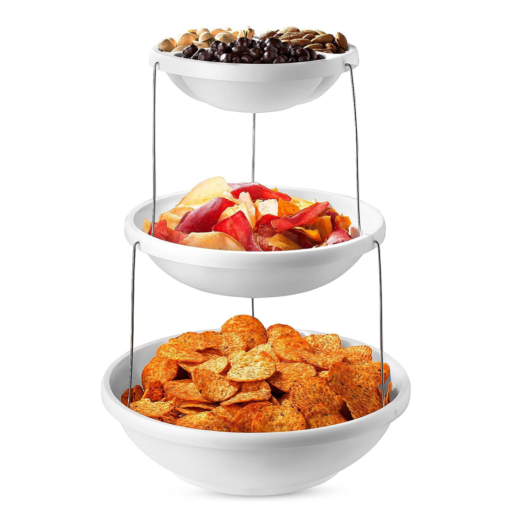 Bol torsadé pliable à 3 niveaux pour les trempettes et les bonbons 2