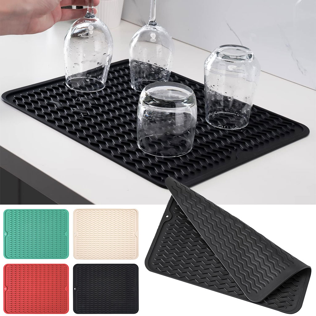 Tapis de Séchage en Silicone Souple et Flexible pour Cuisine - بساط تقطير الأواني 1