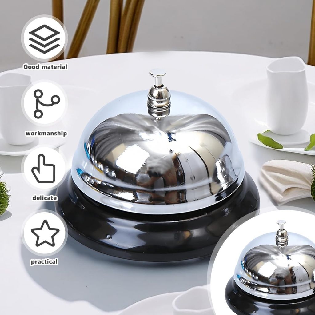 Mini Sonnette d'Appel en Métal Antirouille pour Bureau – جرس نداء معدني صغير مقاوم للصدأ للمكتب 4