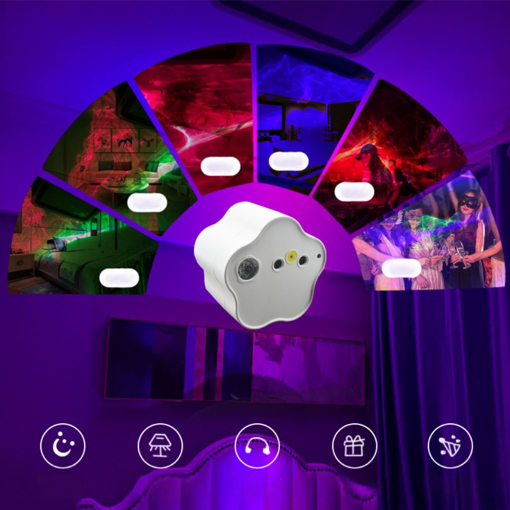 Projecteur LED Effet Étoilé avec Projection Multicolore RGB USB - مصباح عرض ليلي مع تأثير النجوم وألوان متعددة 4