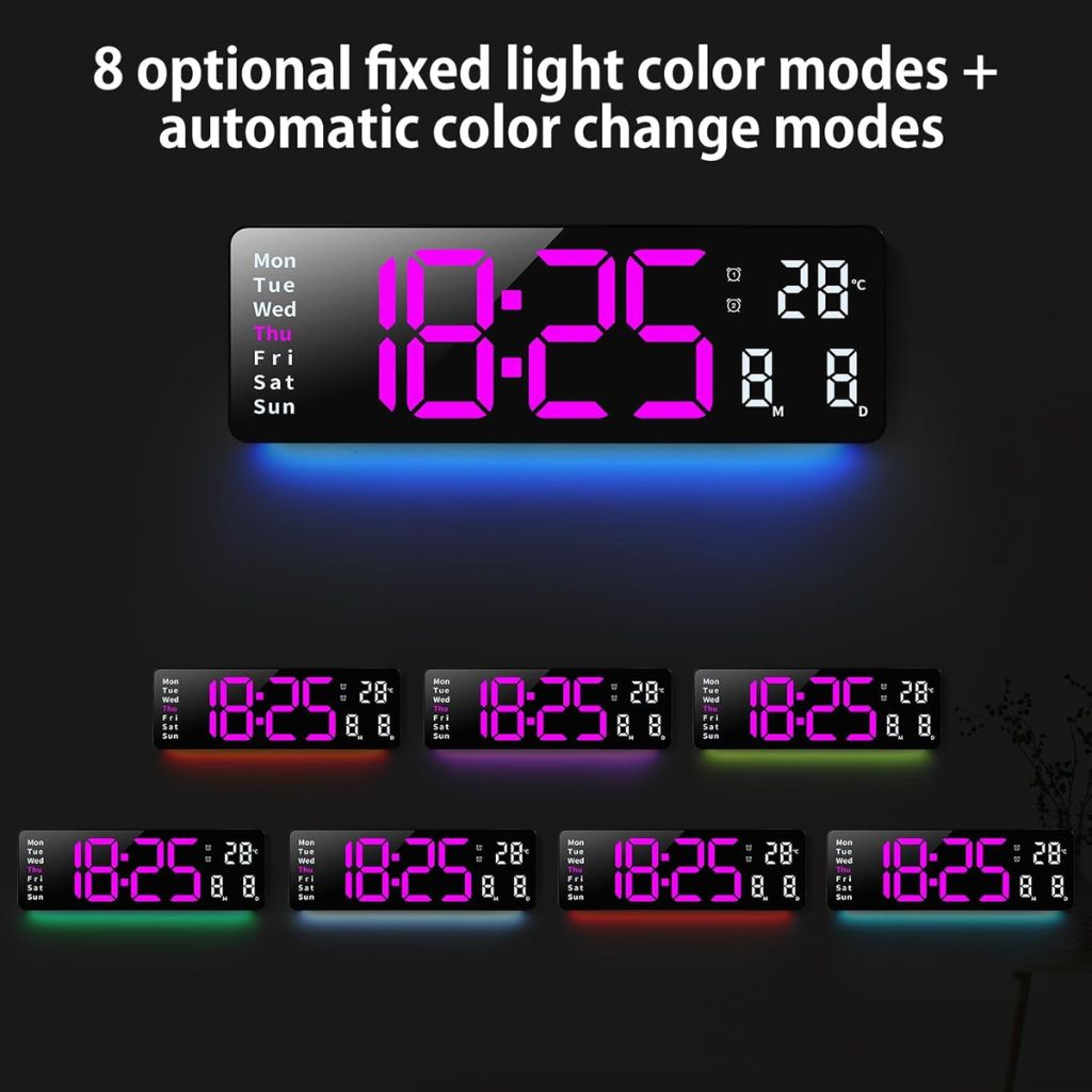 Horloge Numérique LED Murale et Table – ساعة رقمية 3