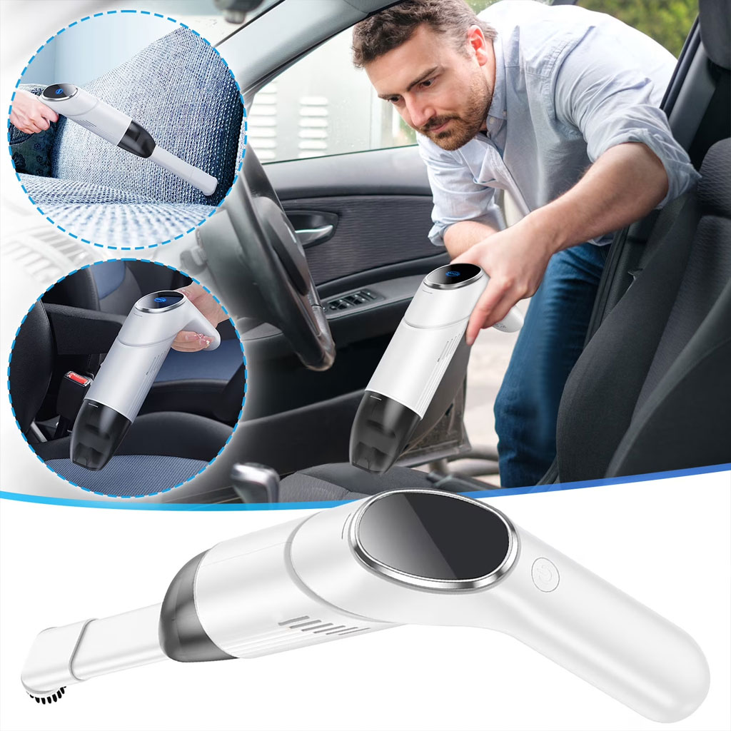 Aspirateur Pliable et Portable pour Voiture avec Éclairage LED - مكنسة كهربائية محمولة للسيارات 1