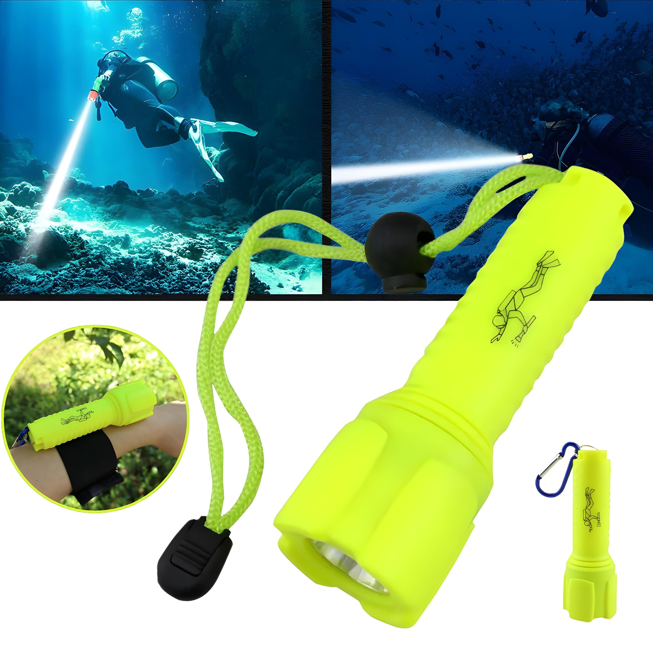 Lampe Torche Sous-Marine Étanche jusqu’à 25 mètres - مصباح تحت السباحة تحت الماء 1