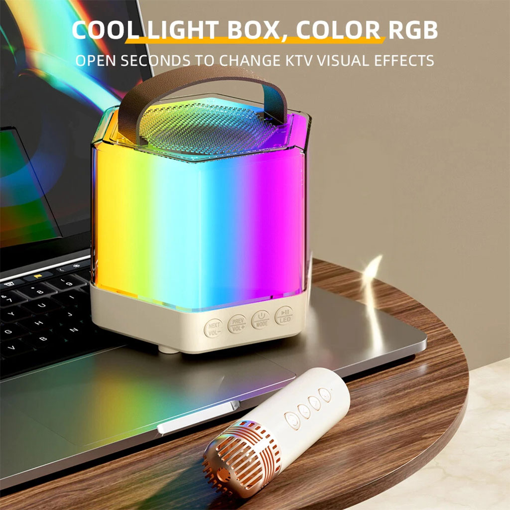 Enceinte Karaoké avec éclairage RVB et microphones sans fil - مكبر صوت كاريوكي 5
