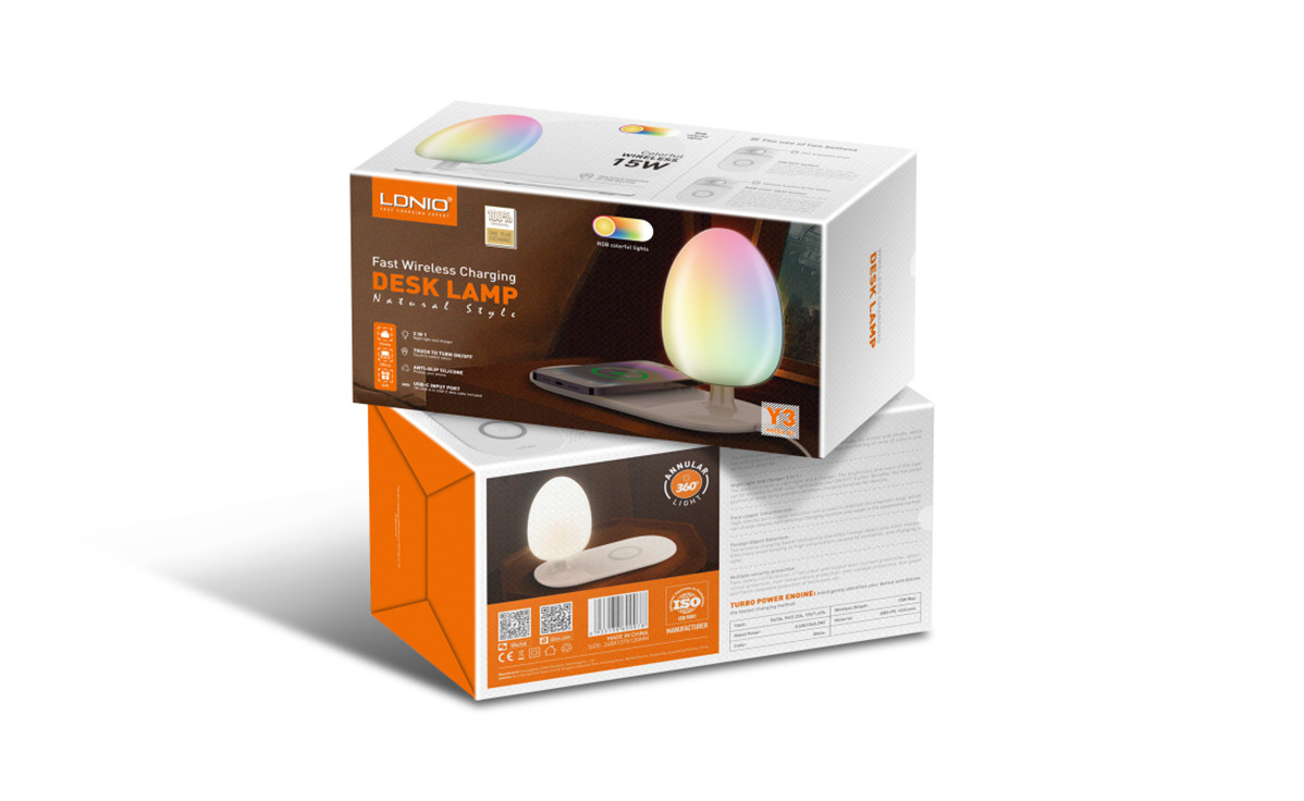 Veilleuse à luminosité réglable, chargeur de téléphone sans fil LDNIO Y3 6