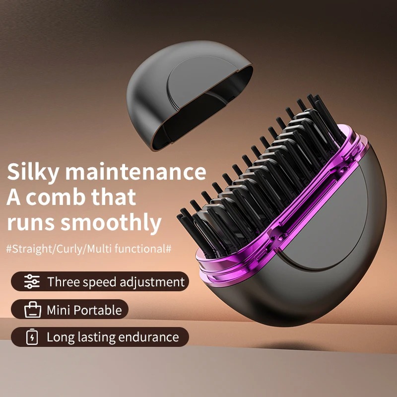 Mini Brosse à lisser électrique sans fil avec 3 réglages de chaleur - مشط حراري حجم صغير ومحمول 4