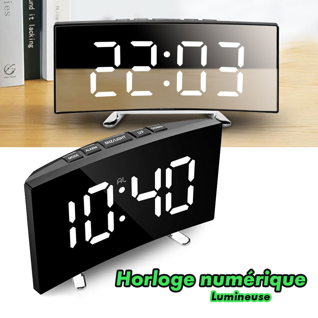 Horloge et réveil thermomètre de table electronique lumineux DT-6507 2