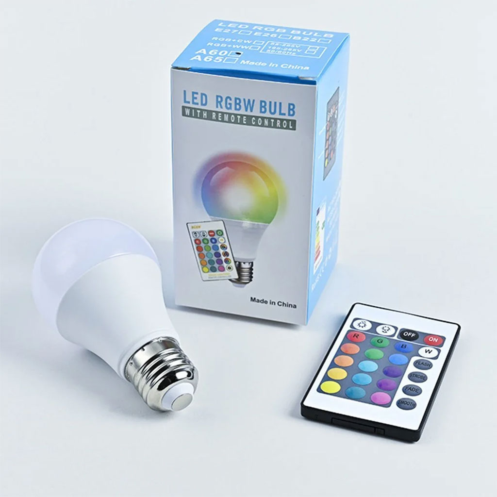 Ampoule LED RGBW E27 à intensité variable 16 couleurs - مصباح بأضواء ملونة 6